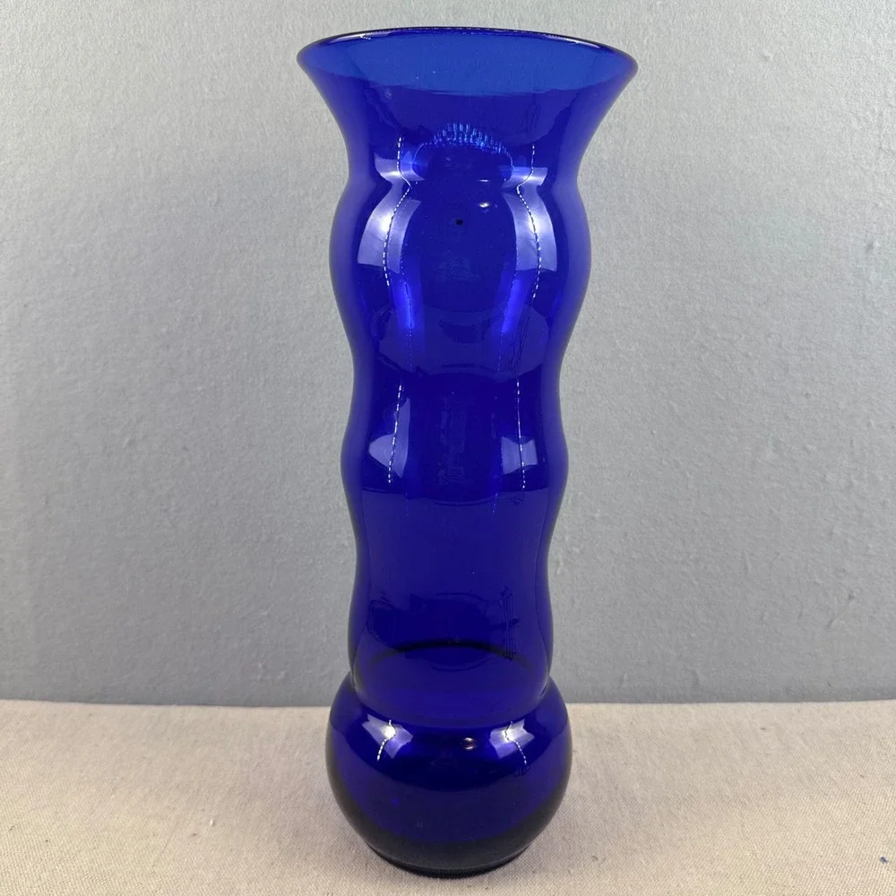 Blenko 9729 Cobalt Blue Ribbed Vase Matt Carter Label 15